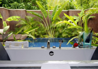 Each Beach Pool Villa comes with: private plunge pool; private deck with loungers and oversized daybed; direct beach access; open-air bathroom with waterfall shower; in-room entertainment system with plasma TV, surround sound and fully loaded iPod; Thakuru—butler service.