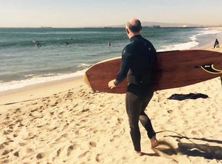 The surf was very small, perhaps the ideal conditions to take a test ride.