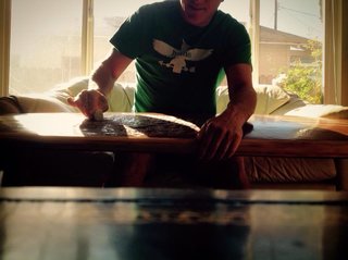 Waxing up in Long Beach.