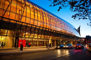  Hallmarks of Gehry's AGO design connect the city and the Gallery in provocative new ways including dramatic sculptural staircases, the warmth of Douglas fir, and the extensive use of glass which infuses the galleries with natural light.