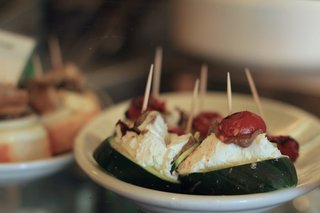 Shown here is cicchitti in Venice, the local tapas found at bars.