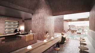 A Proposed Icelandic Resort Celebrates Wellness and its Magical Surroundings - Photo 14 of 18 - The cafe in the spa offers space to sit and interact with other guests.