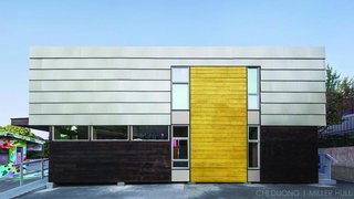 This hybrid prefab was designed for Habitat for Humanity’s Next Fifty Celebration in Seattle, which commemorated the 1962 World’s Fair with new visions of future domestic life. At the center of the home’s 1,400 square feet sits a prefabricated wet core for a centralized, compact setting of the property's electrical, plumbing, and HVAC systems. The two-story home has four bedrooms and two bathrooms, and its exterior was constructed of panelized segments. 