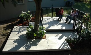 UDECX, based just outside Dayton, Ohio, has developed a series of modular, portable, and easy-to-install outdoor decks that require no cutting, drilling, or nailing. Their decks are made out of a composite material that contains no wood fillers, so rot and insect problems are not an issue.