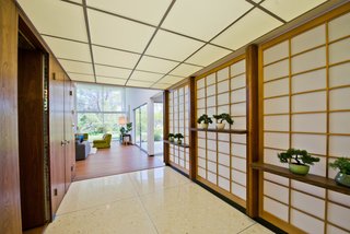When entering the house, visitors are greeted with a series of original rice-paper screens imported from Japan.