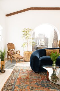 Vintage pieces of both modern and more traditional styles are incorporated into the space.