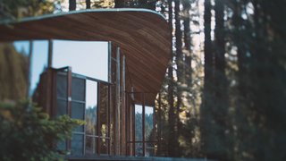 The wood for the home was harvested and dressed from Bello's property.