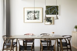 A close-up look at the artwork in the dining room of one of the hotel's larger suites.