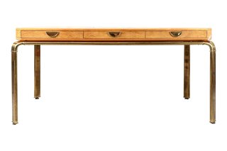 A burled wood 82961 desk by John Widdicomb.