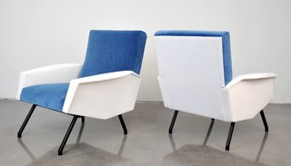 These armchairs were made in Italy in the 1950s in the style of Gio Ponti.