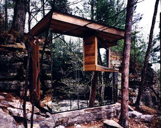 The Cadyville Sauna was the primary source of inspiration for the firm's research on the history and theory of architecture and camouflage. 