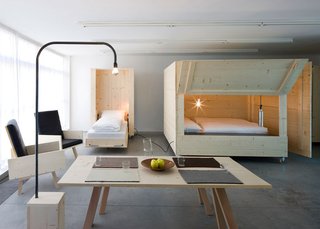 Most pieces have wheels or have modular components, so the space can be rearranged as needed.