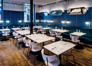 A New Velvet- and Brass-Filled Restaurant That's Housed in a 19th-Century London Warehouse - Photo 3 of 7 -