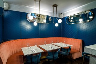 A New Velvet- and Brass-Filled Restaurant That's Housed in a 19th-Century London Warehouse - Photo 5 of 7 -