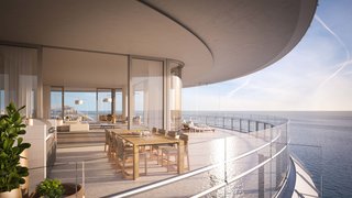 The condos are outfitted with light oak and Venetian terrazzo floors.