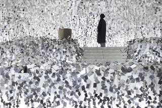 At a Japanese Flower Art School, Nendo Drapes an Ivy of Mirrors Over a Stone Garden by Isamu Noguchi - Photo 1 of 9 -