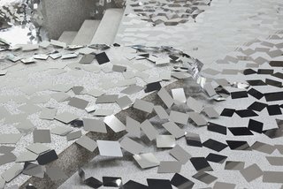 At a Japanese Flower Art School, Nendo Drapes an Ivy of Mirrors Over a Stone Garden by Isamu Noguchi - Photo 3 of 9 -