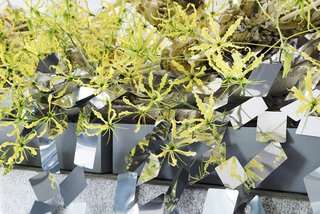 At a Japanese Flower Art School, Nendo Drapes an Ivy of Mirrors Over a Stone Garden by Isamu Noguchi - Photo 6 of 9 -