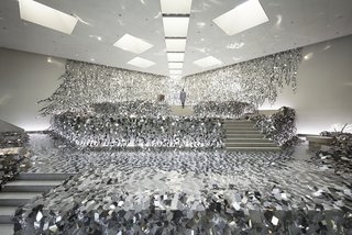 At a Japanese Flower Art School, Nendo Drapes an Ivy of Mirrors Over a Stone Garden by Isamu Noguchi - Photo 9 of 9 -