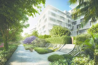 Q&A With Master Architect and Designer Piero Lissoni - Photo 3 of 6 - One of the meditation gardens designed to extend the connection between indoor/outdoor living spaces. 
