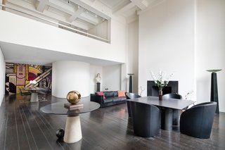 Almost all of the furniture and decorative items in the apartment were designed by the couple.