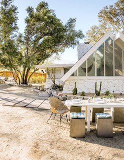 Samuel installed a dining area in the front of the house.