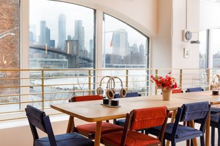 The space has stunning views of the Manhattan skyline.