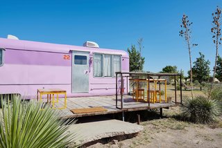 Each trailer has an eclectic mix of decor, combining simple and custom furnishings with colorful textiles from around the world.