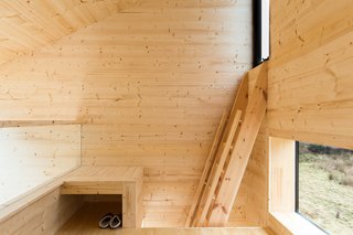 The ladder leads to a quiet sleeping loft.