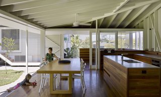"The design gives the owners a sense of connection," note the architects. "The doors are always open, and the family spills naturally out to the garden."