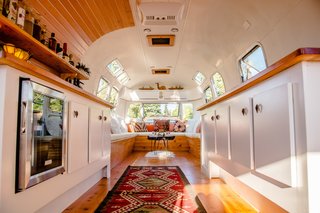 Wilson transformed the interior of this 1974 airstream so it could be used for a variety of purposes, such as a dressing room for Iggy Pop and Beck during the Project Pabst Music Festival in Portland, Oregon.
