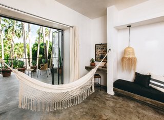 Some rooms come with hammocks, and there's even a "Hammock Tower" for rooftop lounging.