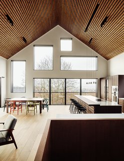 The ceilings in the great room are almost 23 feet high, and "the lot provides magnificent views over the entire city of Oslo in different directions," said Taugbøl, which the firm made sure to capture with the window placement.