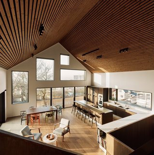 The kitchen cabinets are from Multiform's Form-1 line, which was designed by Carsten Michelsen in 1982. Per the company's website, Form-1 was Michelsen's effort to "elevate the Scandinavian kitchen to the level of the Danish furniture classics of the 1950s."