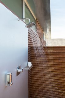 This Modern Homestead With a Vintage Trailer Offers Adventure in California's High Desert - Photo 10 of 10 - Both the main house and casita offer private indoor showers as well as outdoor showers.