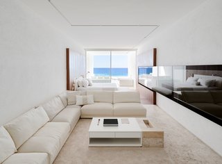 An Exquisite Beach Resort on Baja California Sur Lies Where the Water Meets the Horizon - Photo 9 of 11 - White travertine floors, neutral furnishings, and soft wood tones allow the emphasis to lie with nature, the view, and the sensory experience of being on the ocean. 