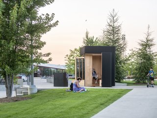 Toronto's Story Pod Doubles as a Lending Library and Community Hub - Photo 3 of 7 - The folding walls provide an open door to fellow passersby. 