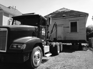 The historic home was relocated down the street.