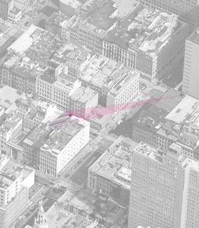 A Hidden Penthouse Sits Atop a Historic Cast-Iron Building in New York - Photo 1 of 16 - This diagram shows the cone of vision from the furthest point from which the building is visible. 