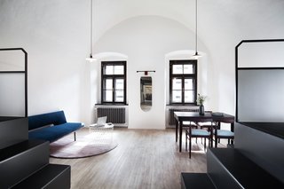 A Stylish Hostel in a Historic Czech Fortress Starts at $16 a Night - Photo 7 of 19 - The 4 Dorm is a spacious, apartment-style dorm set up with two beds up top, and two beds below, in addition to a private living area. 