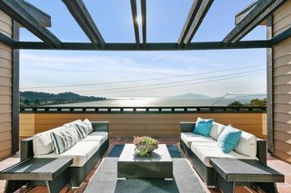 Sweeping views from the many terraces look onto the bay. 