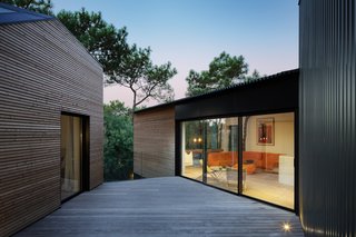Bold and bright colors on the interior pop against the subtle tones of the exterior.