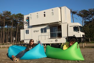Inflatable lounges are a travel-friendly way to soak up the sunshine.