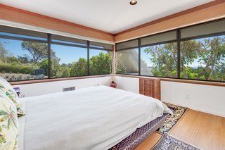 Large windows in the bedrooms create the feeling of sleeping in the trees.