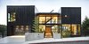 Modern home with Outdoor, Front Yard, Trees, Shrubs, Small Patio, Porch, Deck, Slope, and Metal Fences, Wall. Front Photo of Music Box Residence