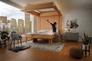 Ori's Cloud Bed can transform into a sofa and coffee table setup with a voice command.