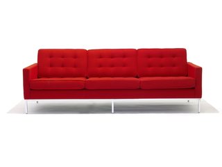 The Florence Knoll Sofa, first designed in 1954, was reintroduced in 2017, and manufactured according to her original specifications.