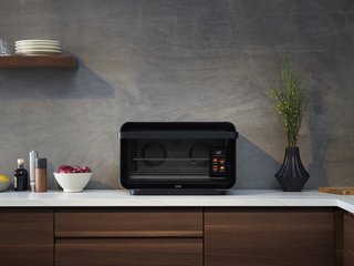 The June is a toaster oven, convection oven, air fryer, and slow cooker in one. Its ‘smarts’ include a built-in camera, so you can check on your food without getting off the couch; alerts to your phone when your food is almost ready; and simple touchscreen controls.