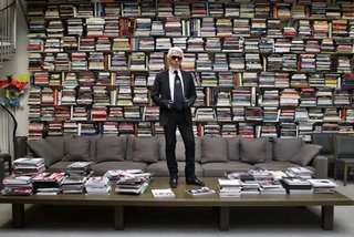 "Karl Lagerfeld in a Library," by Stefan Strumbel, a contemporary German artist whom Lagerfeld admired.