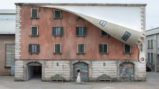 Is it a building or is it art? Chinneck's installations are mostly temporary, often taking advantage of derelict structures.